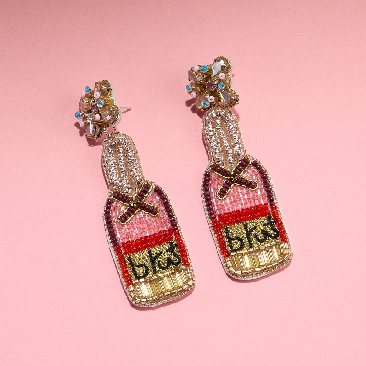 Beaded Beer Bottle Earrings – Fun Statement Jewelry