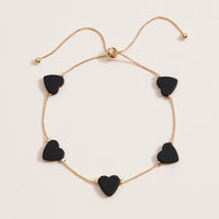 Gold Adjustable Heart Charm Bracelet – Minimalist chain Bracelet