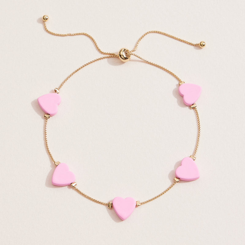 Gold Adjustable Heart Charm Bracelet – Minimalist chain Bracelet