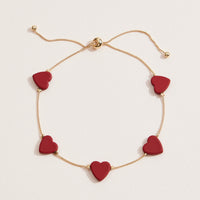 Gold Adjustable Heart Charm Bracelet – Minimalist chain Bracelet