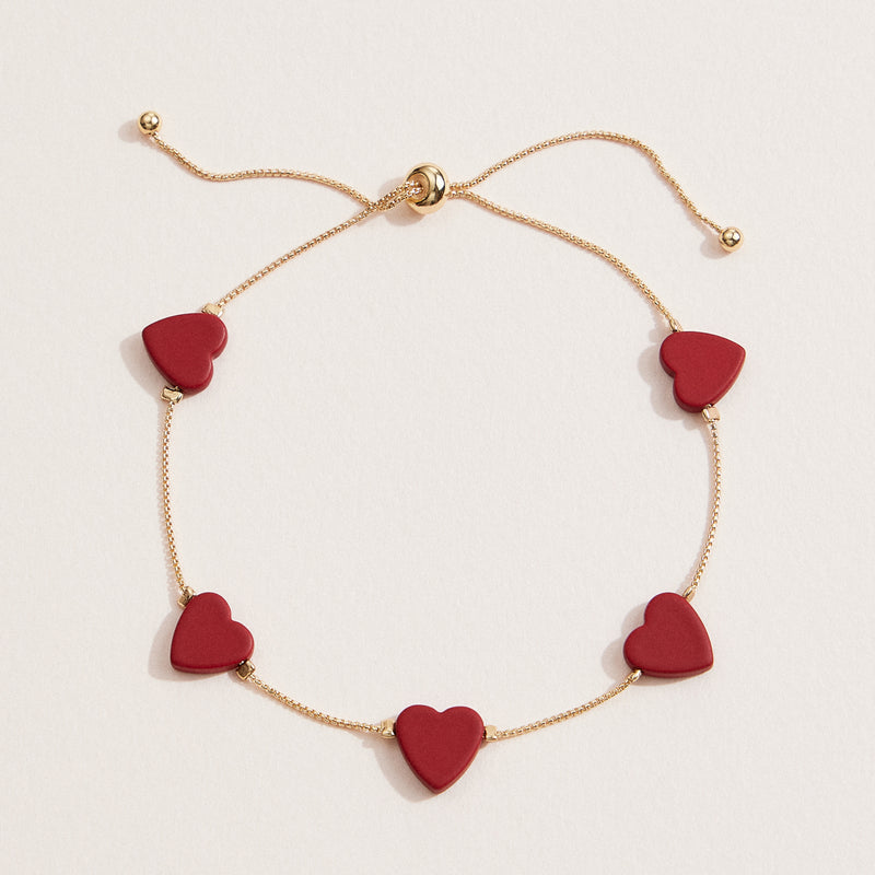 Gold Adjustable Heart Charm Bracelet – Minimalist chain Bracelet