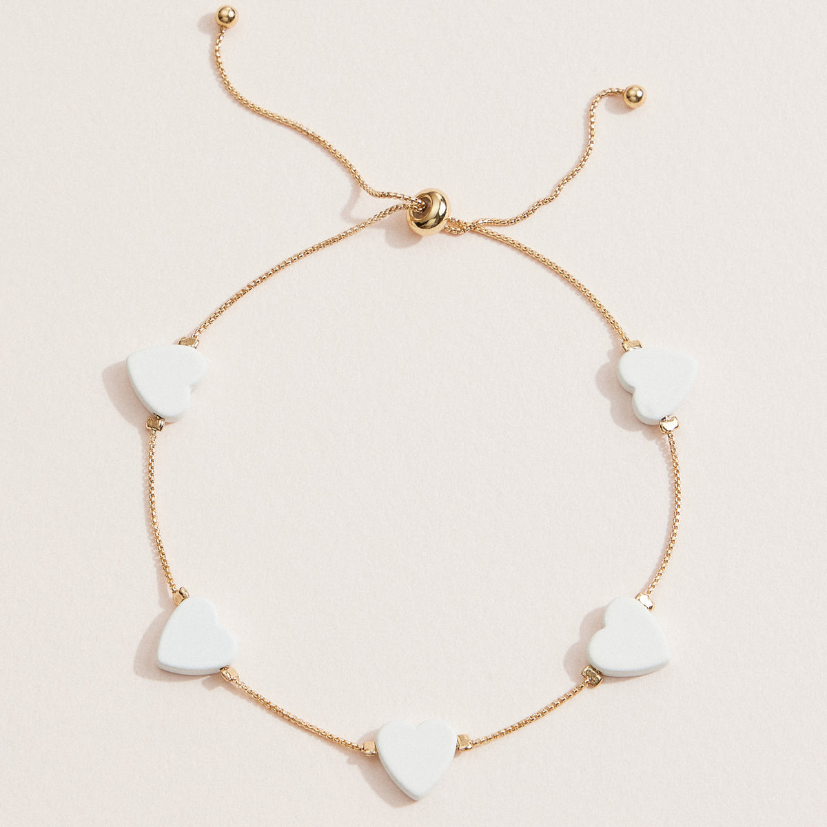 Gold Adjustable Heart Charm Bracelet – Minimalist chain Bracelet