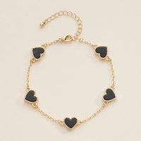 Elegant Gold Heart Charm Bracelets in Vibrant Enamel Colors