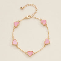 Elegant Gold Heart Charm Bracelets in Vibrant Enamel Colors