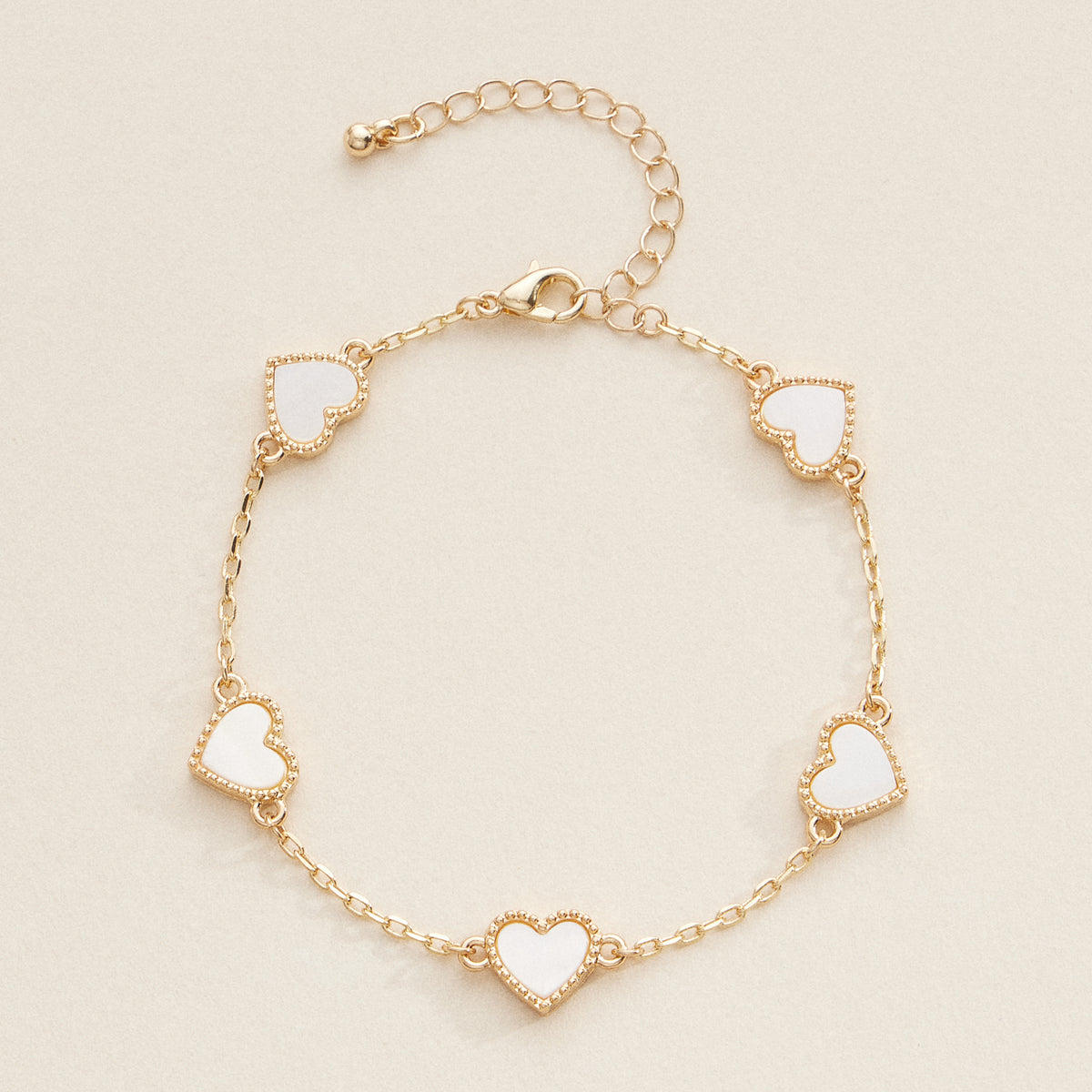 Elegant Gold Heart Charm Bracelets in Vibrant Enamel Colors