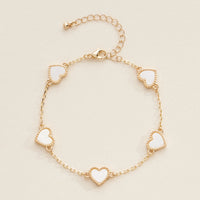 Elegant Gold Heart Charm Bracelets in Vibrant Enamel Colors