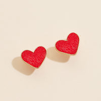 Heart Druzy Stone Stud Earrings