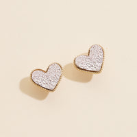 Heart Druzy Stone Stud Earrings