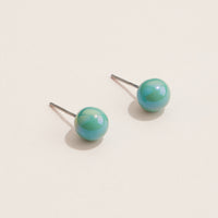 Colorful Round Stud Earrings - Glossy Ball Earring