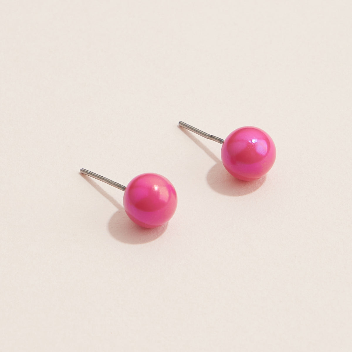 Colorful Round Stud Earrings - Glossy Ball Earring