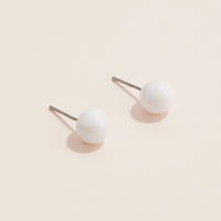 Colorful Round Stud Earrings - Glossy Ball Earring