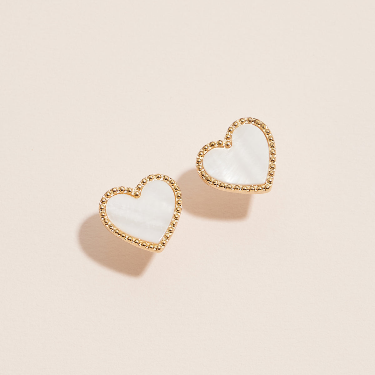 Gold Heart Stud Earrings – Colorful Enamel Finish