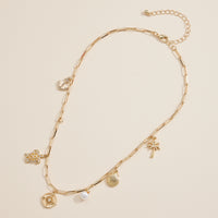 Nautical Charm Necklace With Beach-Inspired Charms