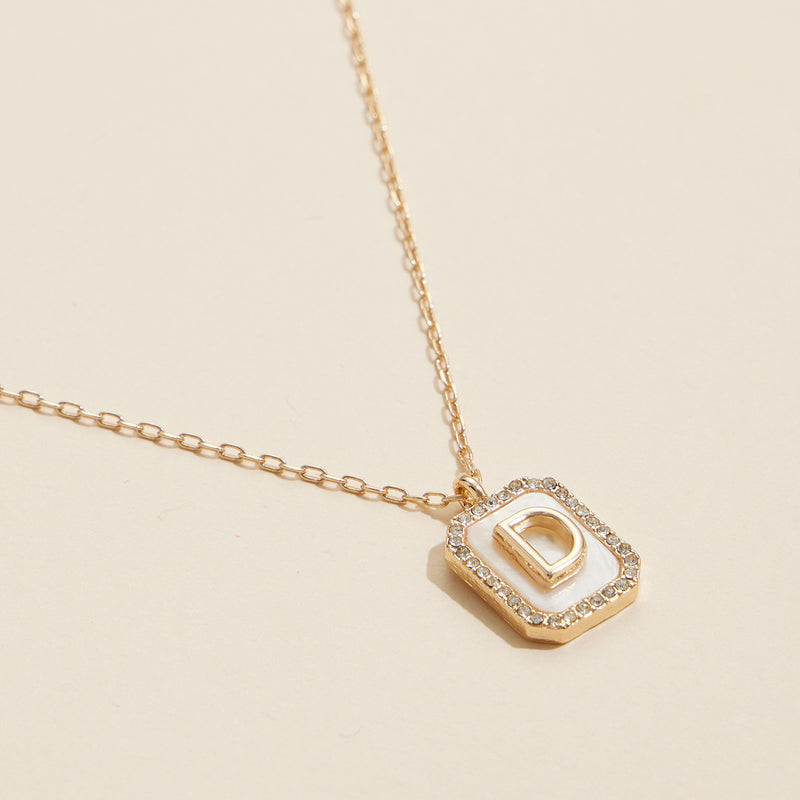 Initial Shell Charm Short Necklace