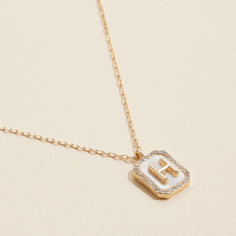 Initial Shell Charm Short Necklace