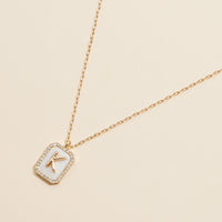 Initial Shell Charm Short Necklace