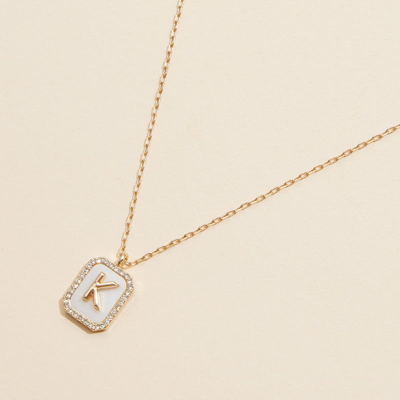 Initial Shell Charm Short Necklace