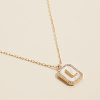 Initial Shell Charm Short Necklace