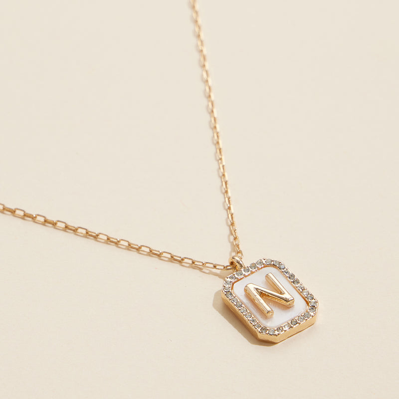 Initial Shell Charm Short Necklace