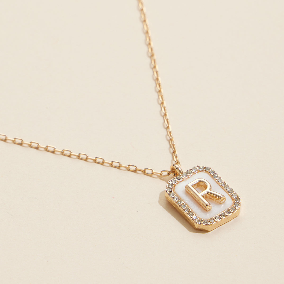 Initial Shell Charm Short Necklace