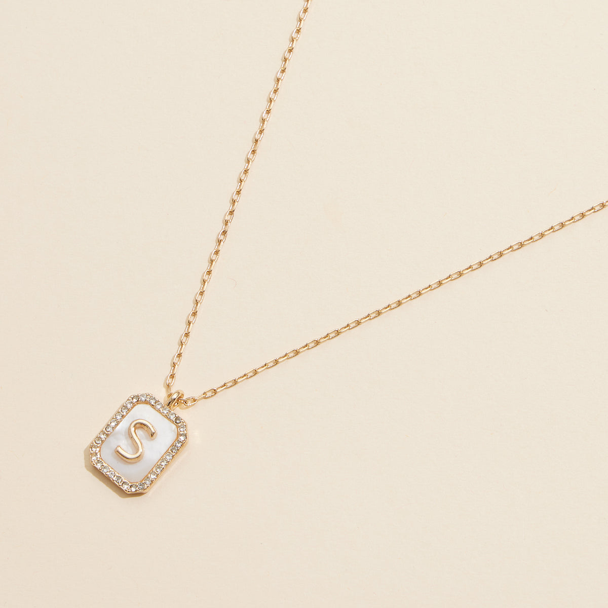 Initial Shell Charm Short Necklace