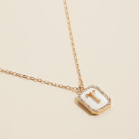 Initial Shell Charm Short Necklace