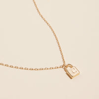 16 Assorted Golden Initial Lock Pendant Necklace