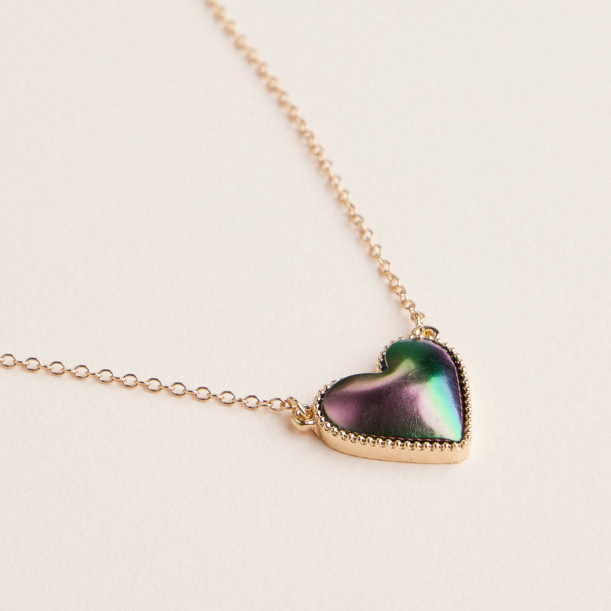 Heart Shaped Enamel Pendant Necklaces in Gold Chain