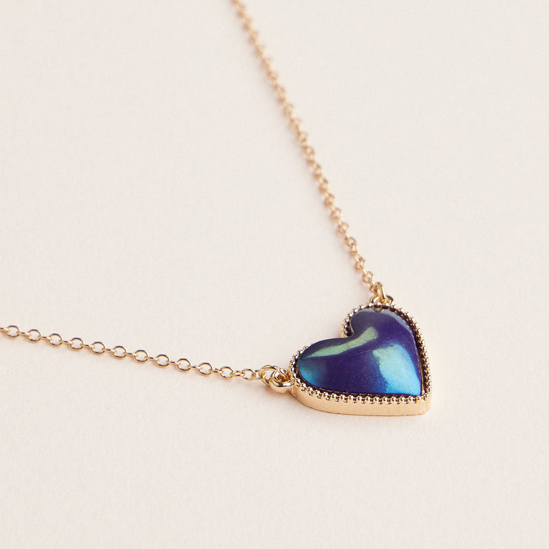 Heart Shaped Enamel Pendant Necklaces in Gold Chain