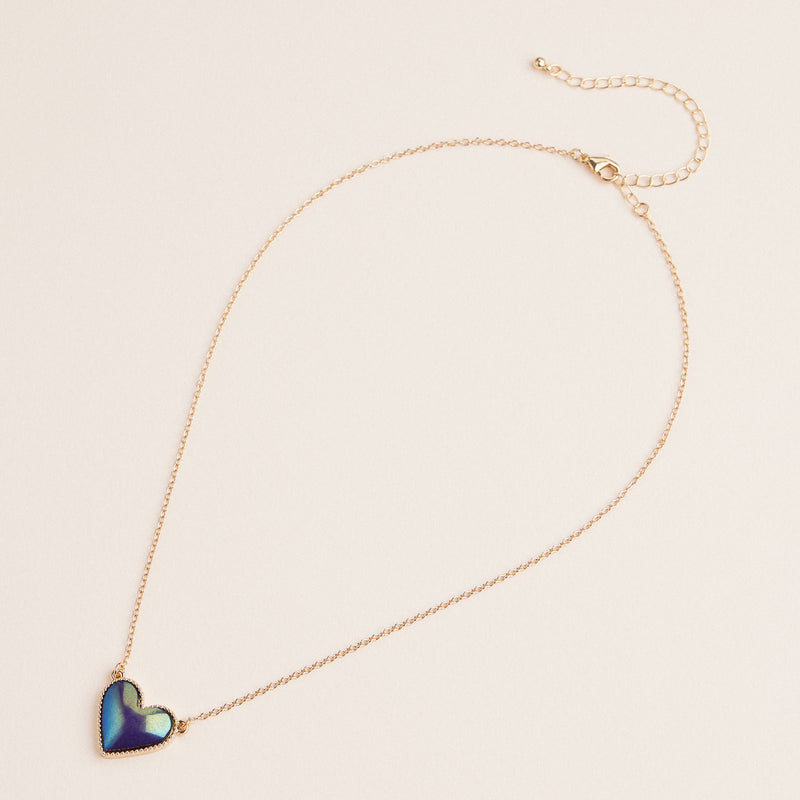 Heart Shaped Enamel Pendant Necklaces in Gold Chain