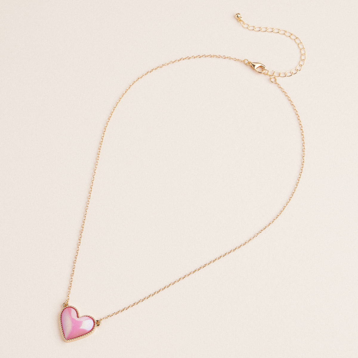 Heart Shaped Enamel Pendant Necklaces in Gold Chain