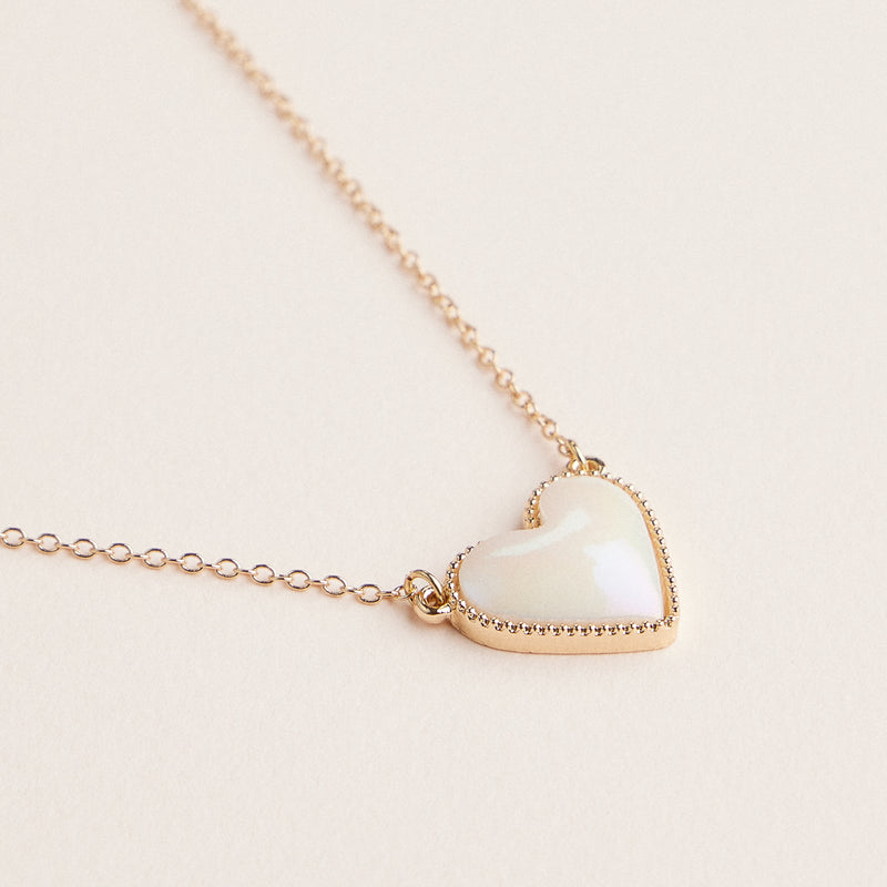 Heart Shaped Enamel Pendant Necklaces in Gold Chain