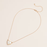 Heart Shaped Enamel Pendant Necklaces in Gold Chain