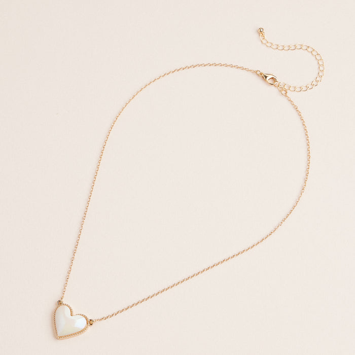 Heart Shaped Enamel Pendant Necklaces in Gold Chain