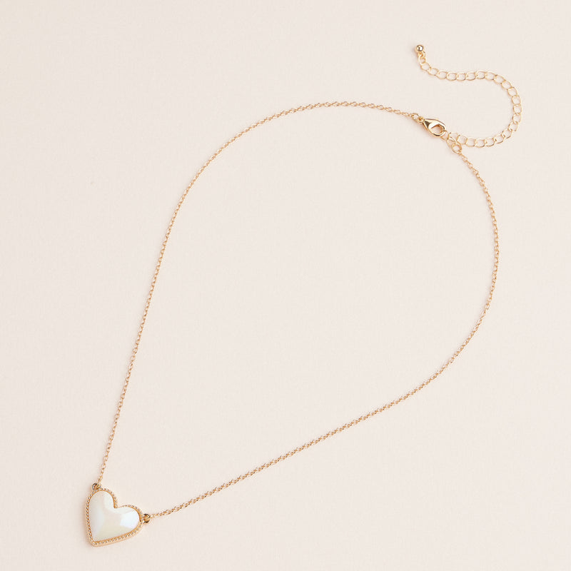 Heart Shaped Enamel Pendant Necklaces in Gold Chain