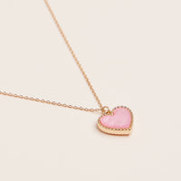 Gold Heart Pendant Necklace – Enamel and Crystal Charm Necklaces