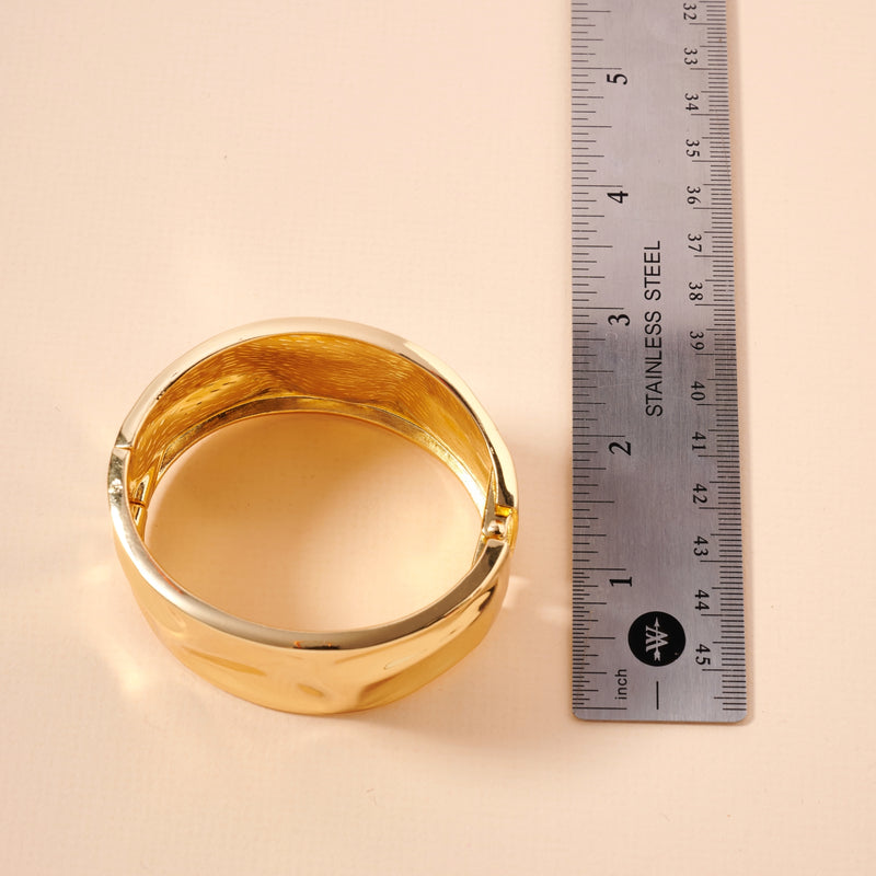 Irregular Wide 18K Gold Cuff Bracelet