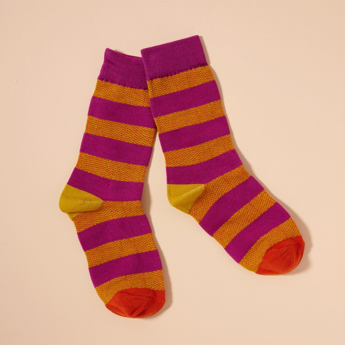 Basic Striped Mid Calf Socks Assorted Pack of DZ