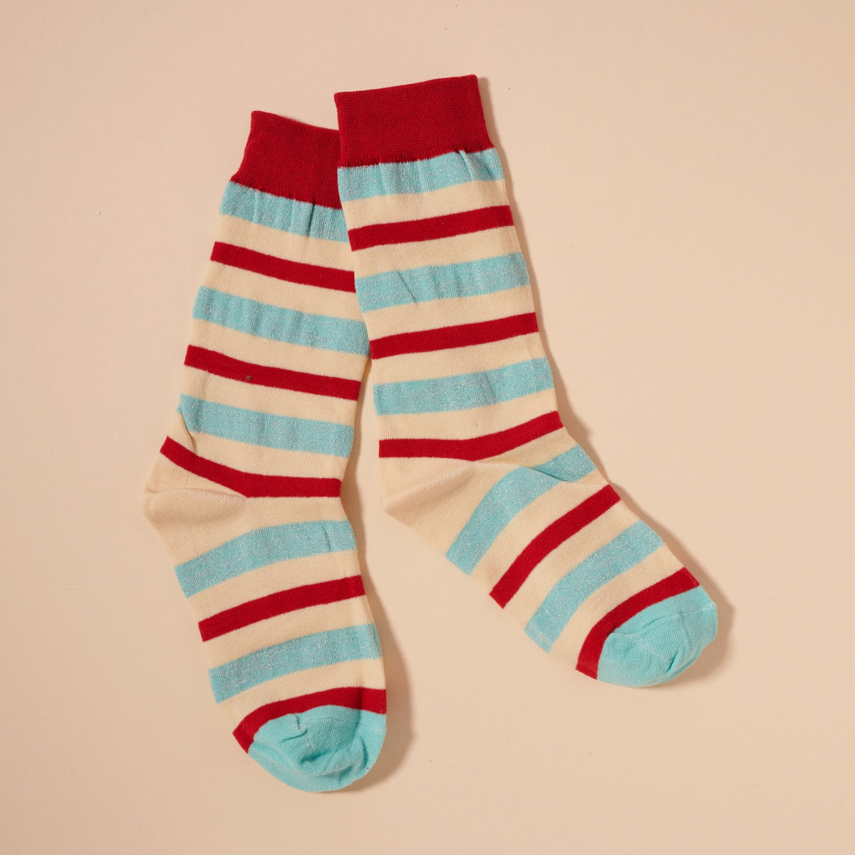 Basic Striped Mid Calf Socks Assorted Pack of DZ