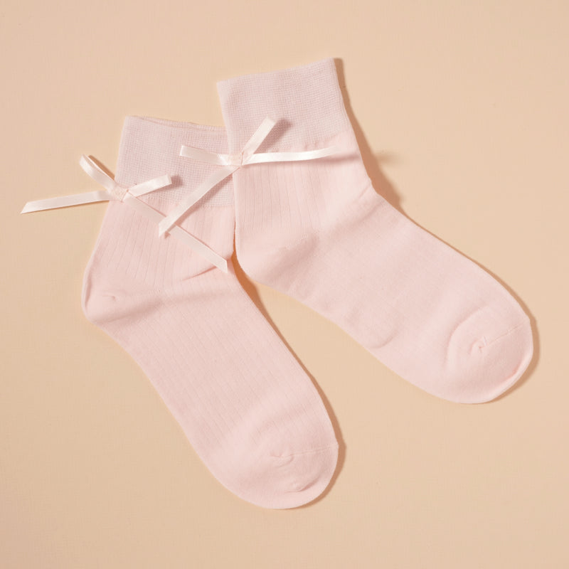 Satin Bow Ankle Socks Assorted Pack of 3