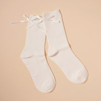 Satin Bow Mid Calf Socks Assorted Pack of 4