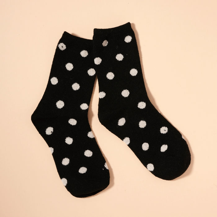 Polka Dotted Mid Calf Socks Assorted Pack of 4