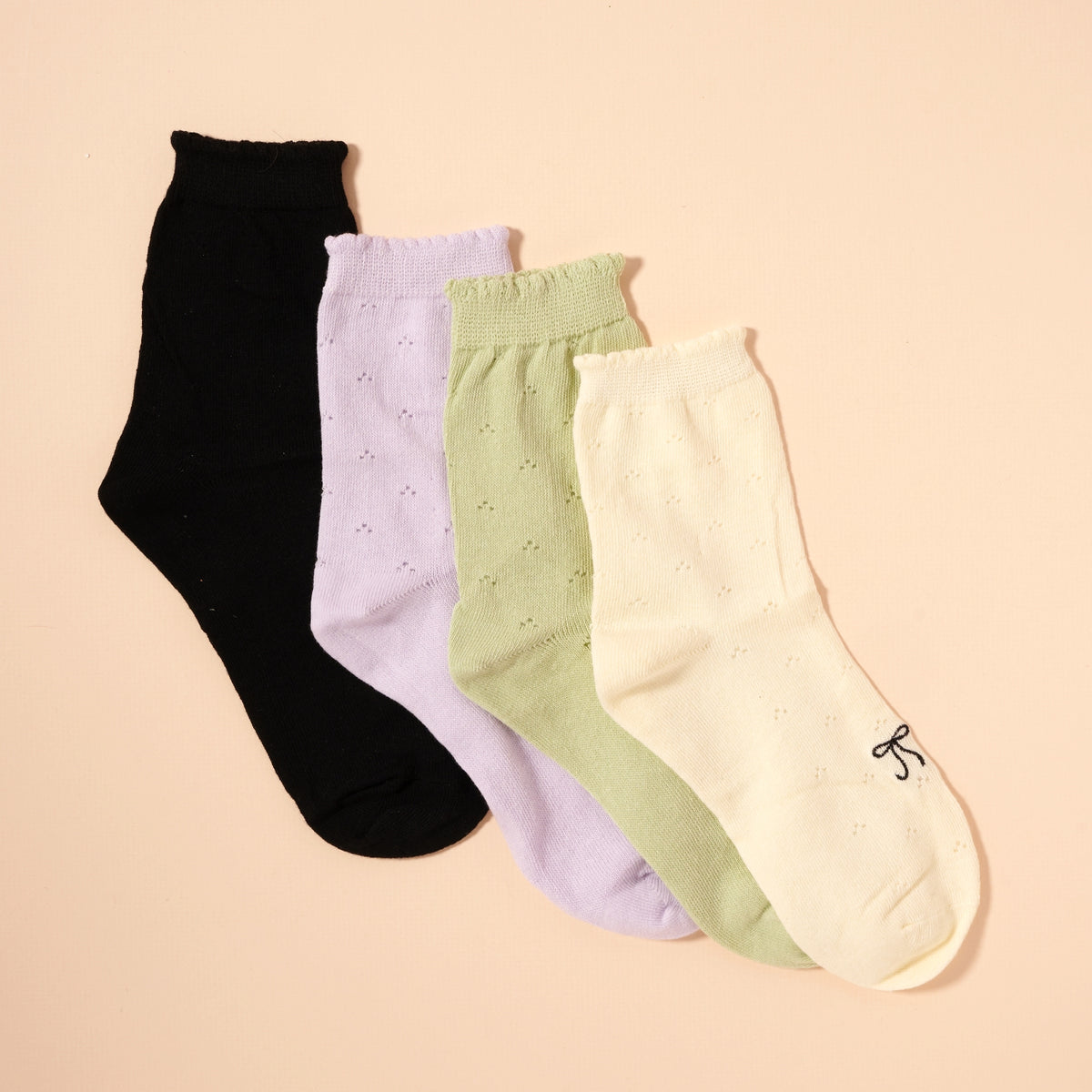 Bow Basic Mid Calf Socks