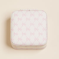 Bow Monogram Print Jewelry Box -Travel Size