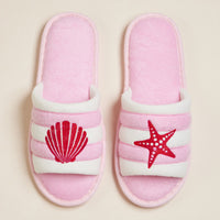 Sea Shell & Starfish Embroidered Terry Poolside Slides