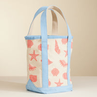 Small Size Sea Shell Print Everywhere-Carry Canvas Bag