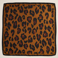 Leopard Print Silk-Texture Scarf – Chic Square Scarf for Bold & Stylish Looks