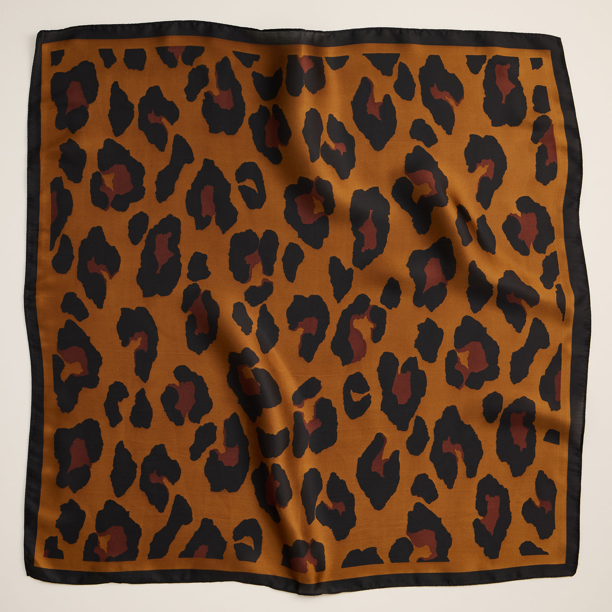 Leopard Print Silk-Texture Scarf – Chic Square Scarf for Bold & Stylish Looks