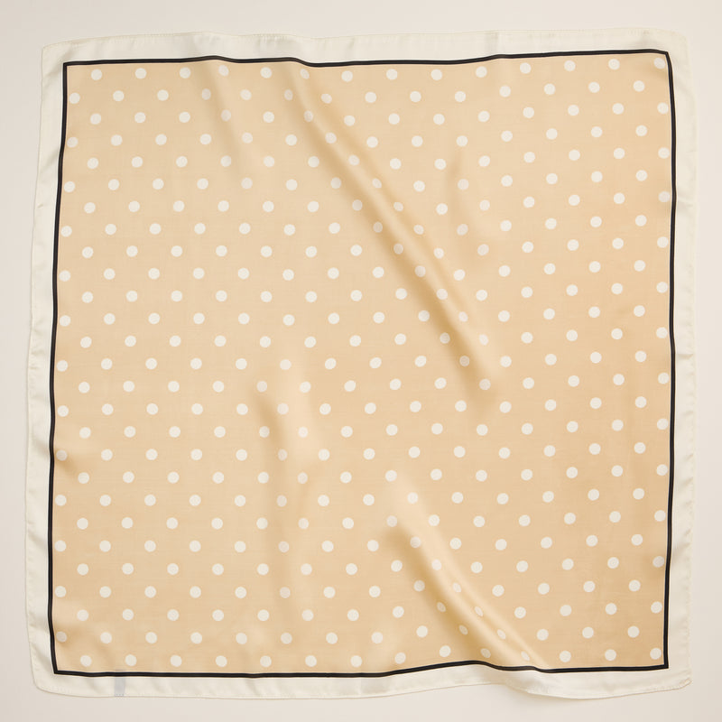 Classic Polka Dot Scarf – Vintage-Inspired Square Scarf with Silk Texture