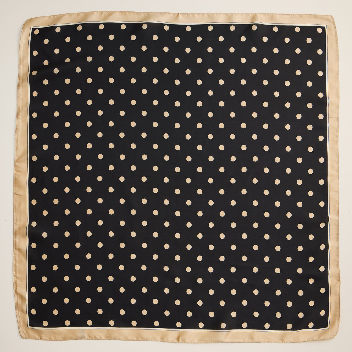 Classic Polka Dot Scarf – Vintage-Inspired Square Scarf with Silk Texture